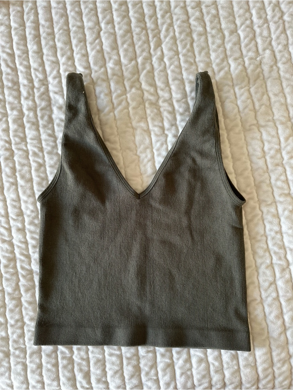 Women’s By Together Dark Olive Green Ribbed Crop Tank